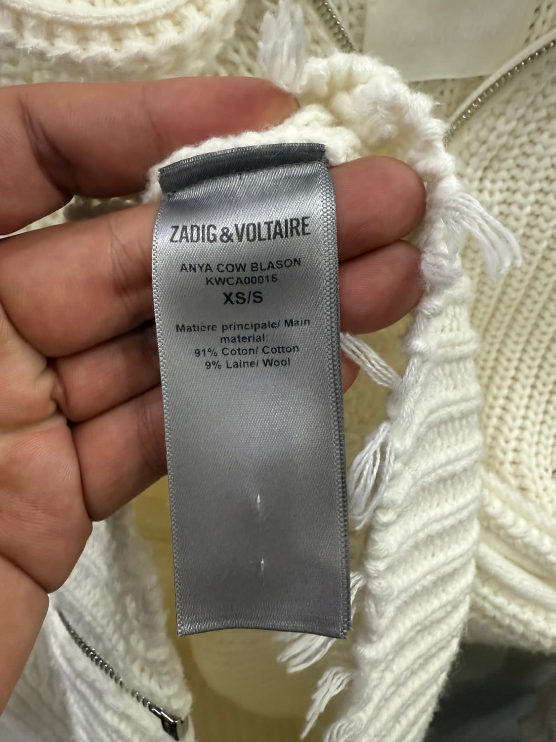 자딕앤볼테르 화이트 후드 니트 가디건 상품이미지5