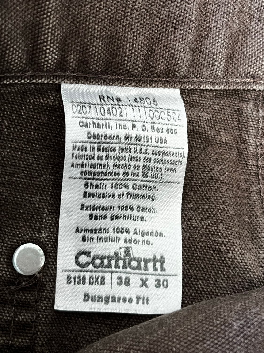 Carhartt B136 DKB 칼하트 빈티지 더블니 팬츠 다크브라운 상품이미지4
