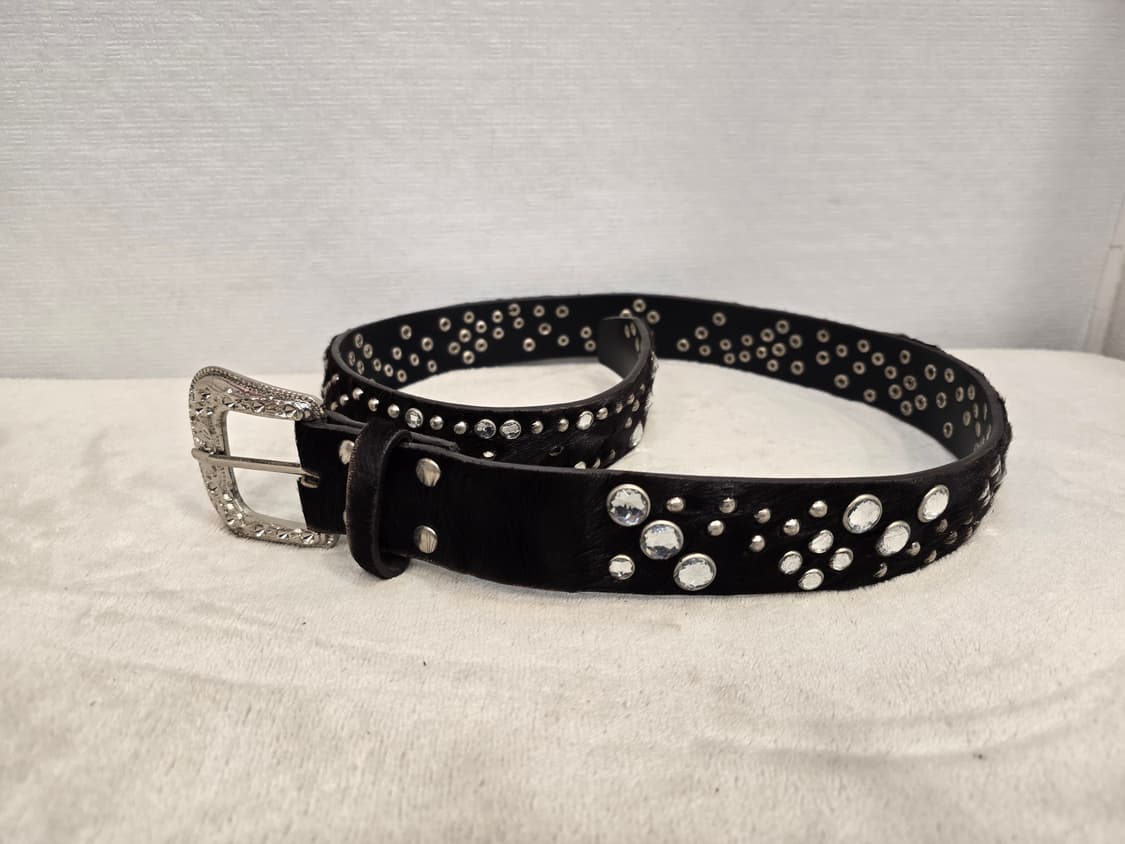 톰보이 웨스턴 스타일 스터드 장식 소가죽 벨트 남여공용 상품이미지2