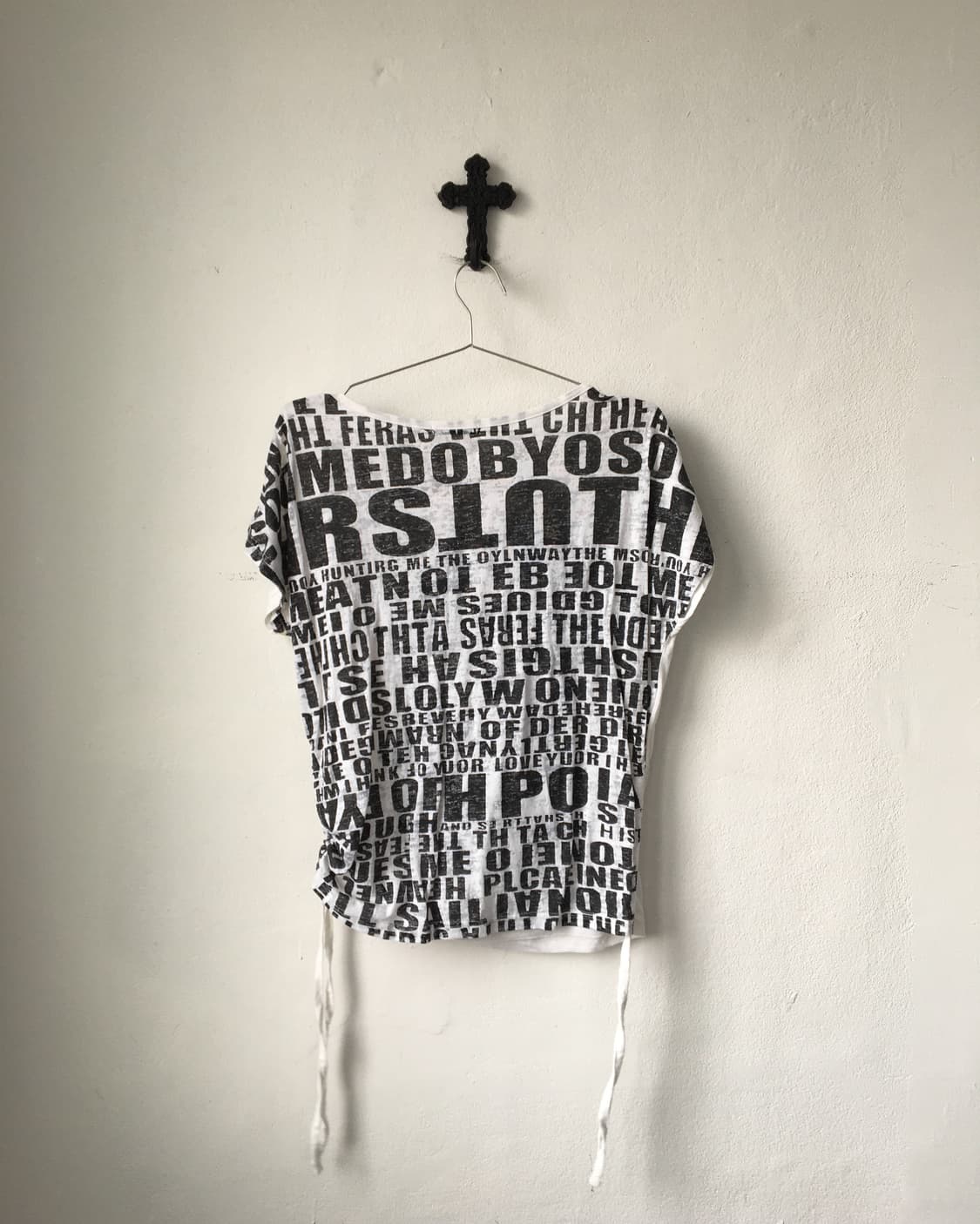 Side shirring skull printing t shirt 상품이미지7