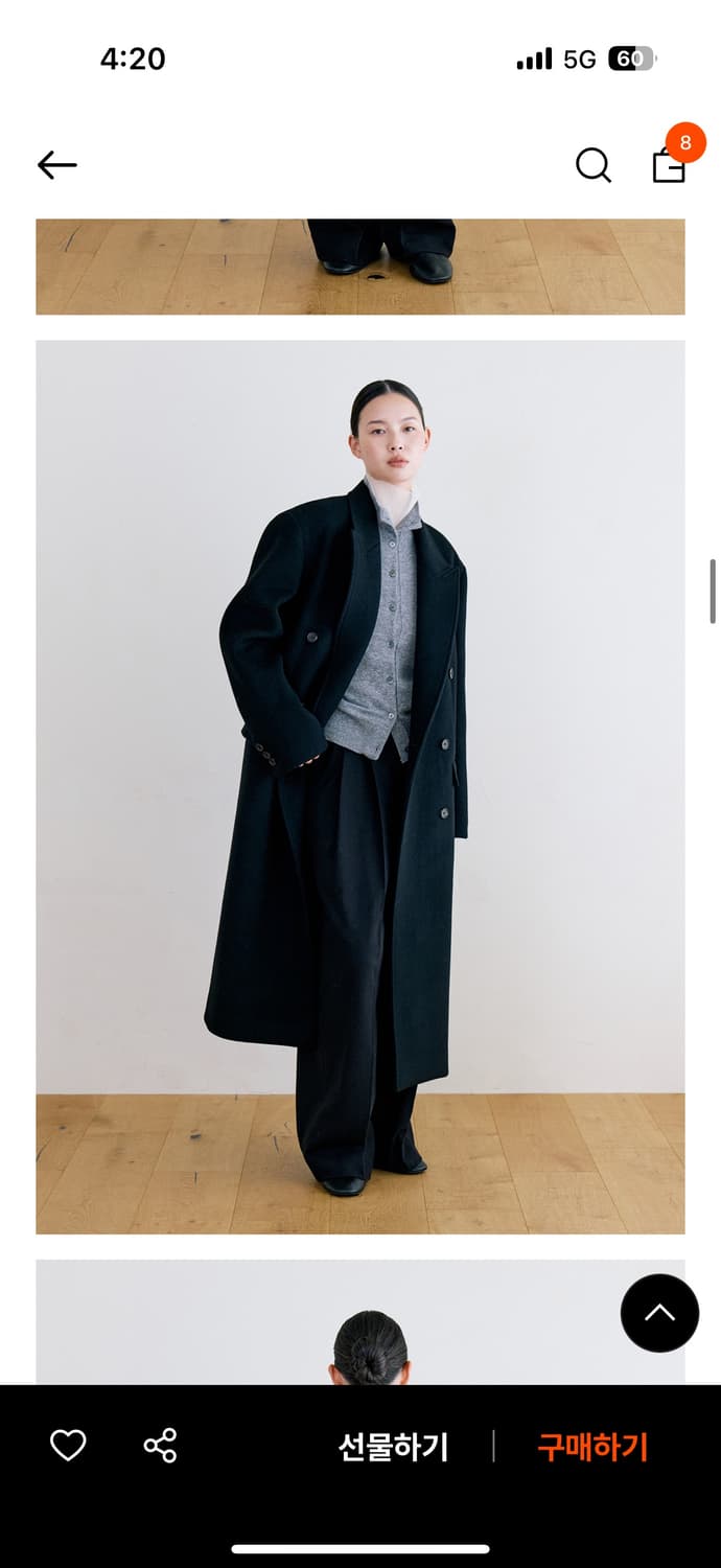 노티아 캐시미어 더블코트 미듐(텍있는 새상품) 상품이미지4