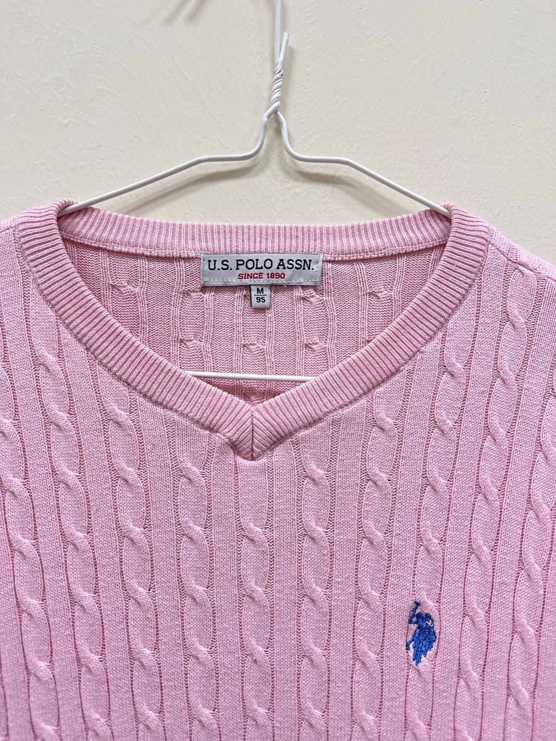 폴로아센 핑크 꽈배기니트 상품이미지4