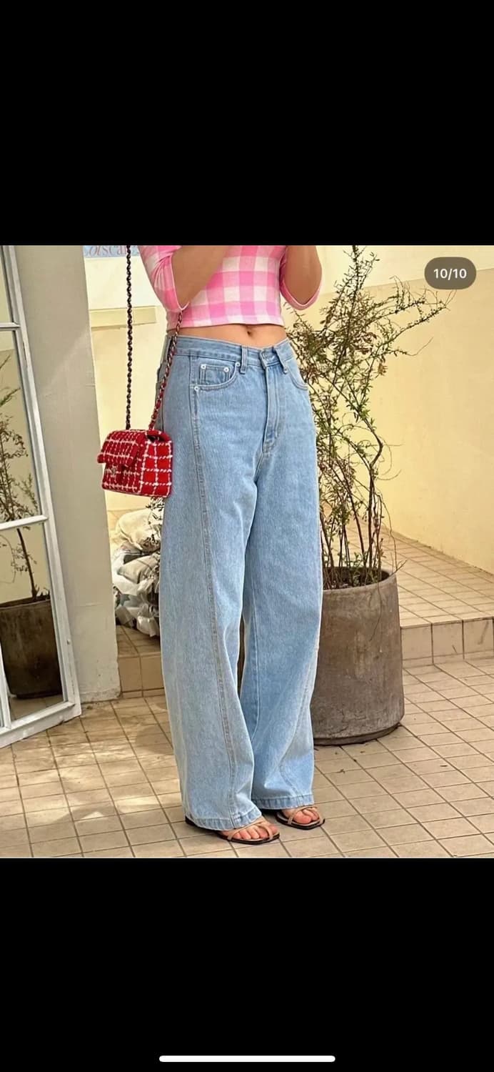 살롱드매그 8051 절개 와이드 데님 팬츠 s 상품이미지4