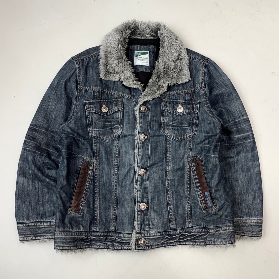 펑크 Y2K 락시크 울프 퍼 빈티지 데님자켓 상품이미지2