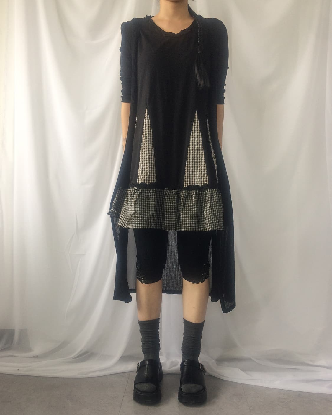 Flare point long open cardigan 상품이미지6