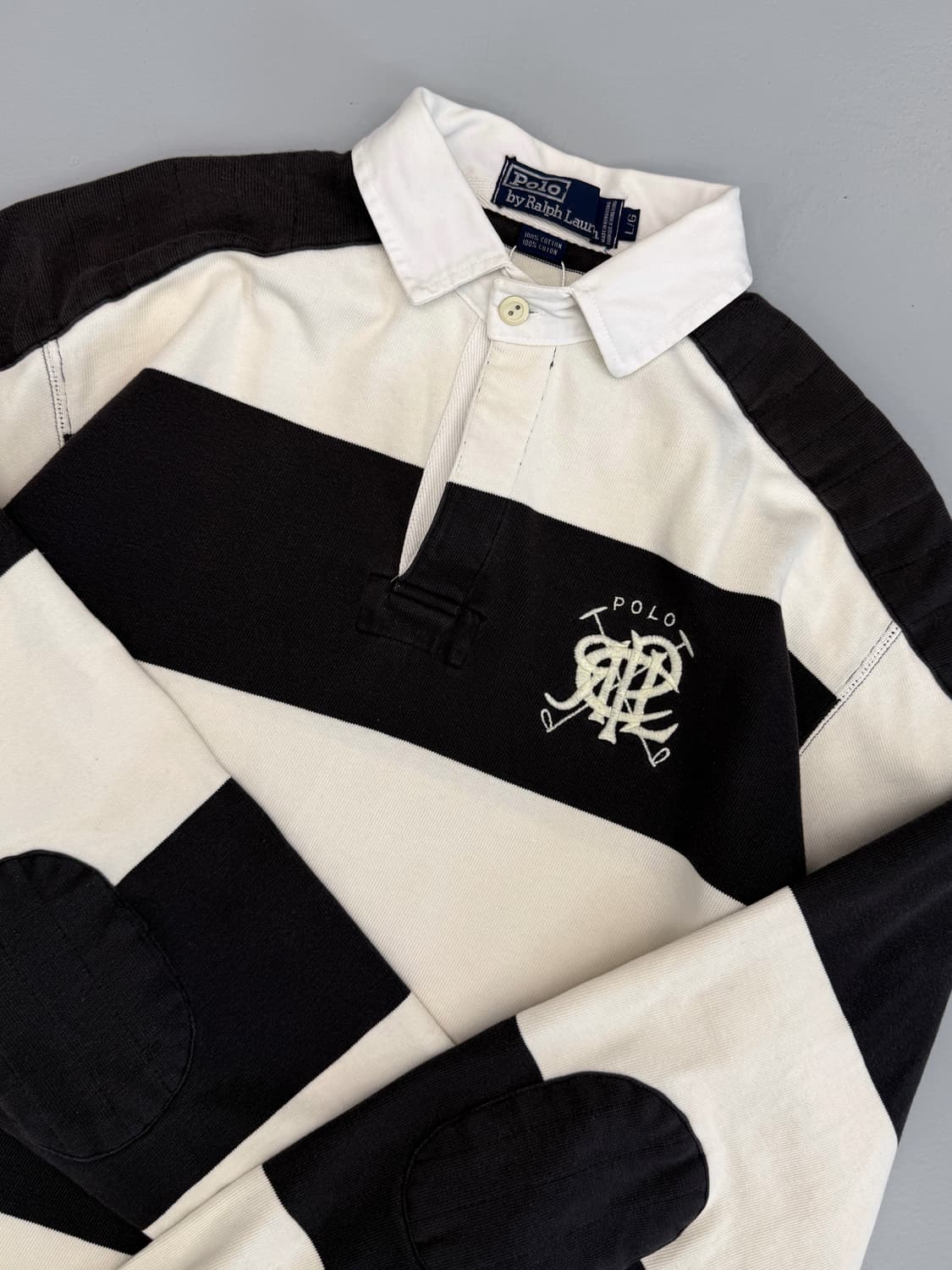 폴로 랄프로렌 루즈핏 90‘s 배색 럭비 스웻 셔츠 상품이미지2