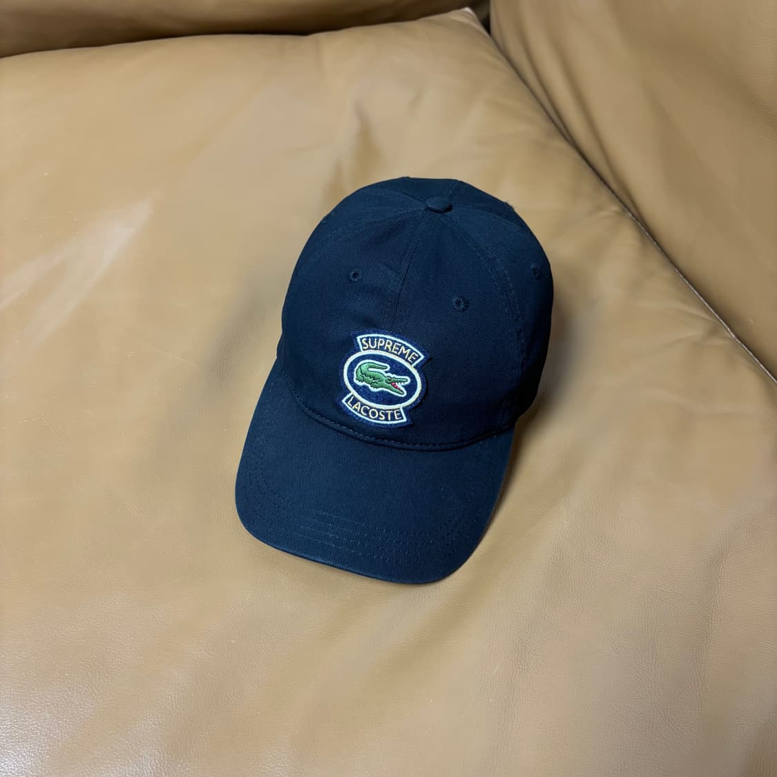 Supreme x Lacoste 슈프림x라코스테 블랙 6패널 볼캡 모자 상품이미지1