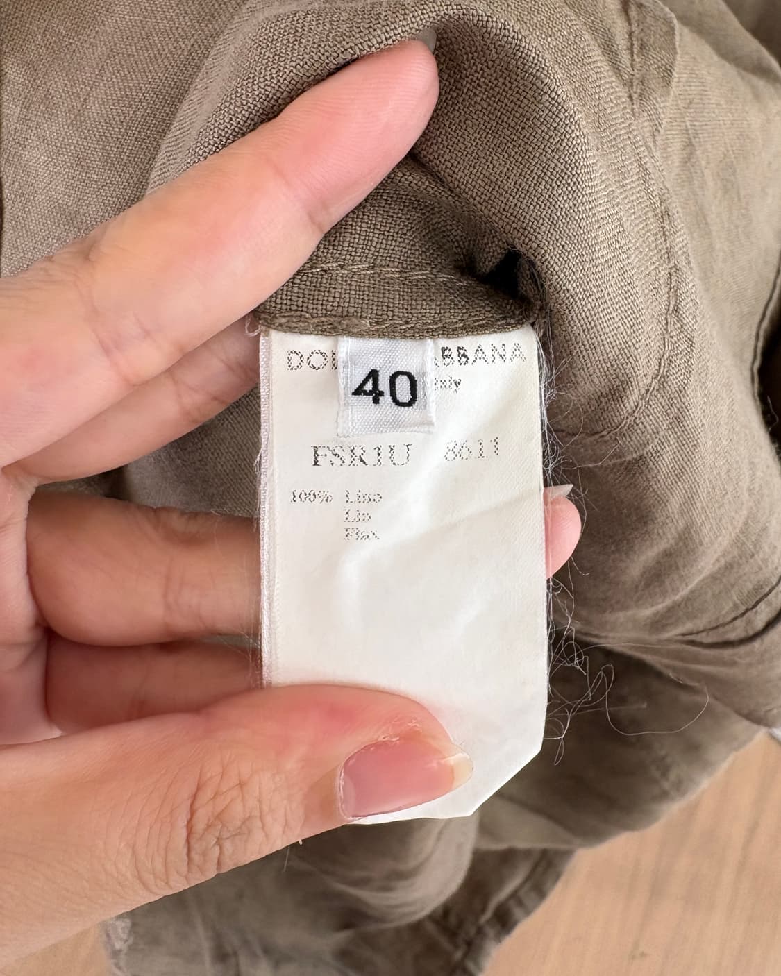 돌체 앤 가바나 카키브라운 리넨 스트랩 셔츠 상품이미지8