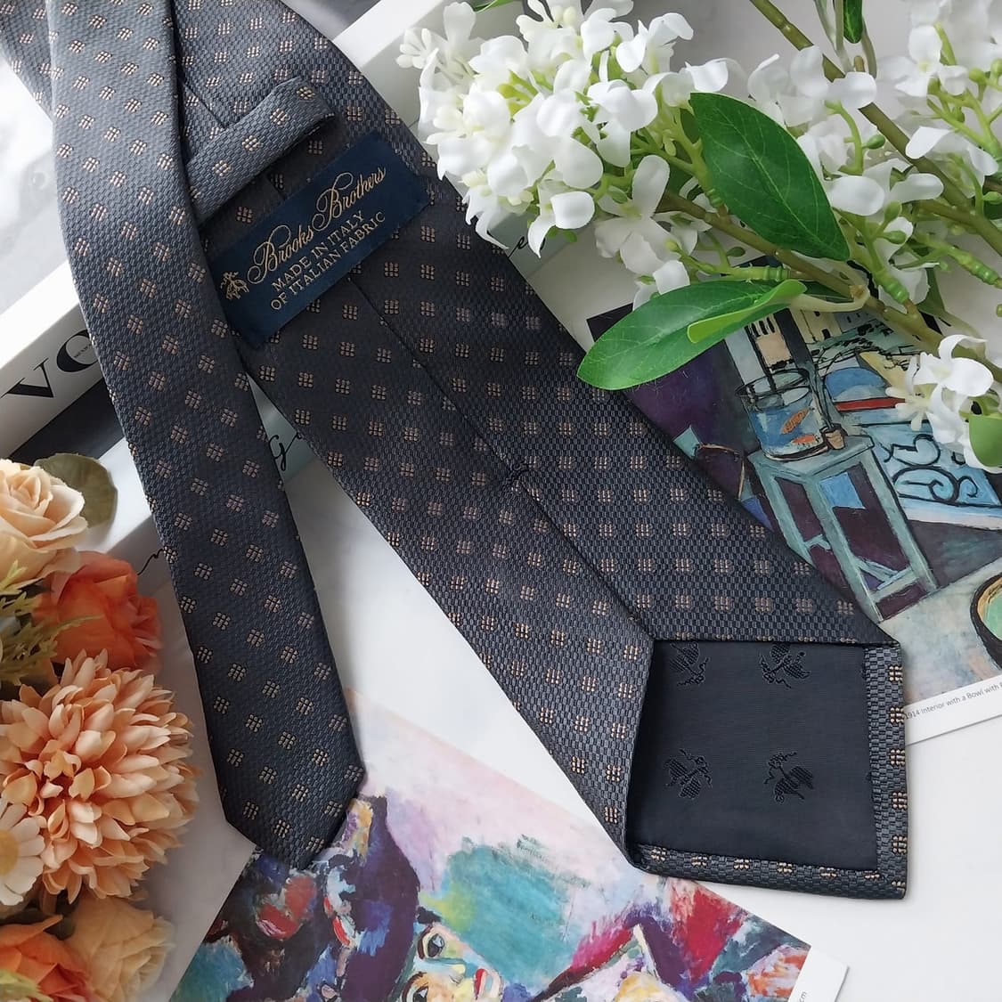 브룩스 브라더스 실크 그레이 자카드 넥타이 8.4cm A+등급 K1484 상품이미지6