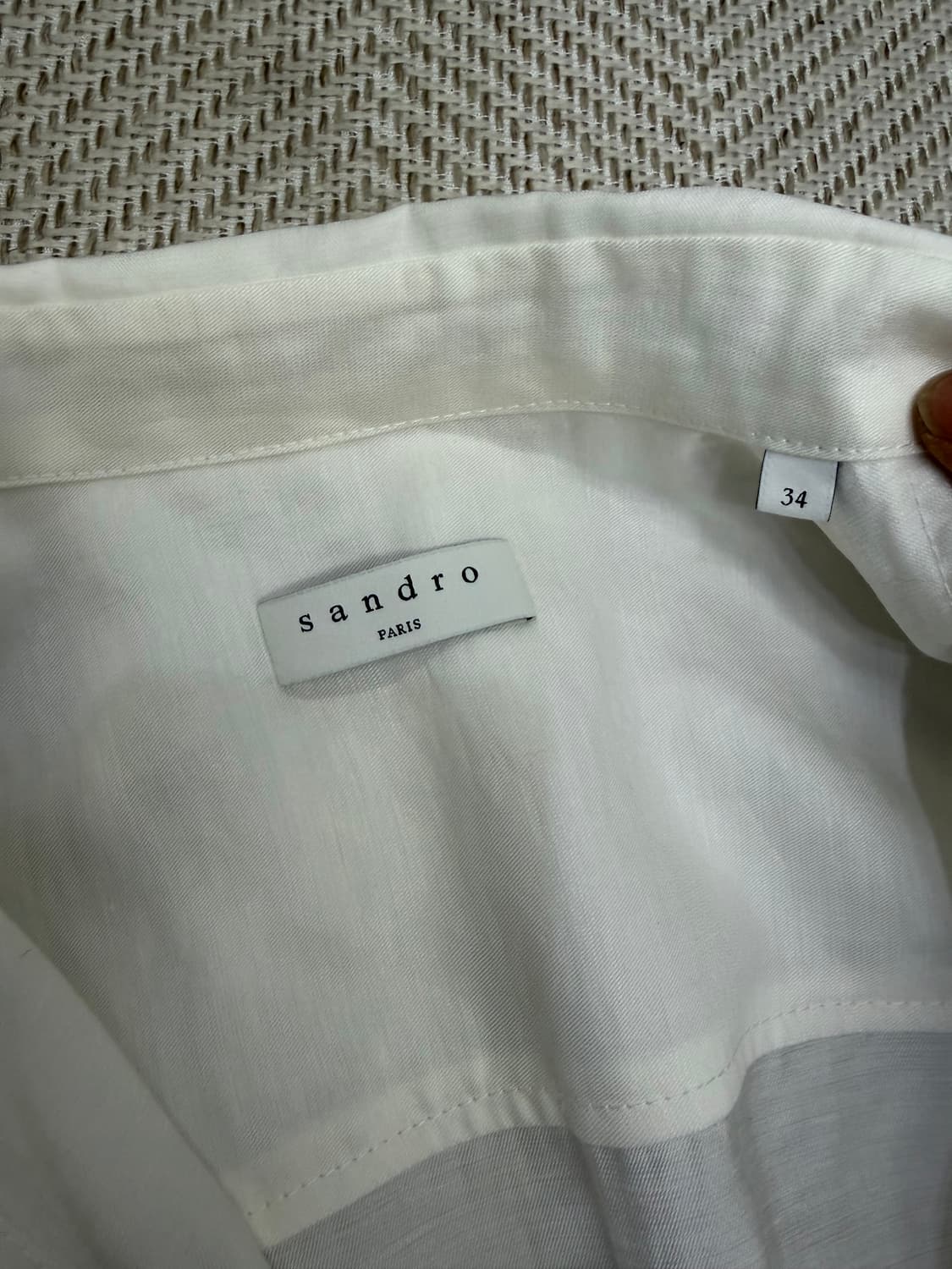 정품) 산드로 화이트 셔츠형 원피스 34 상품이미지6