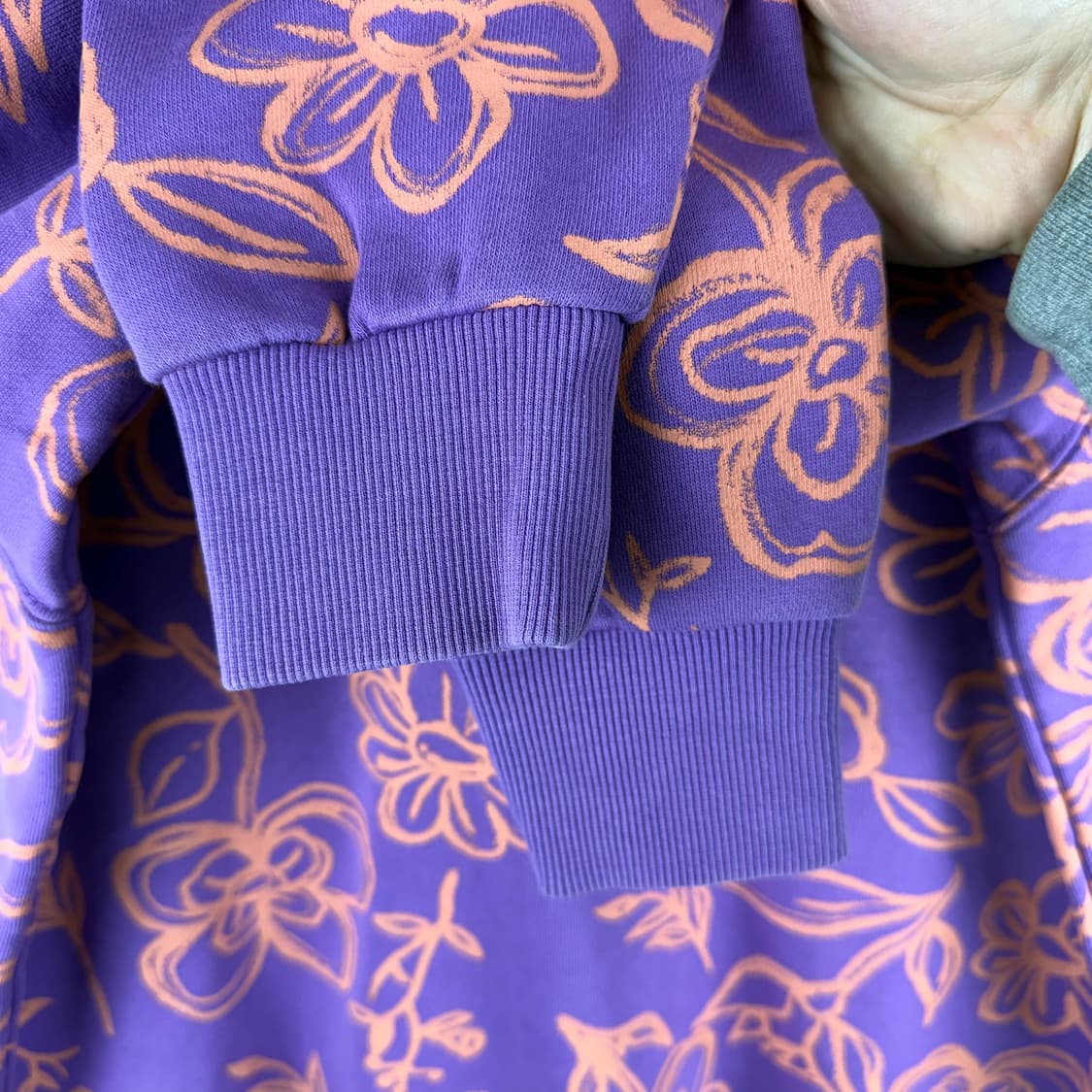 XS) MLB LA다저스 플라워 프린팅 맨투맨 퍼플 상품이미지4