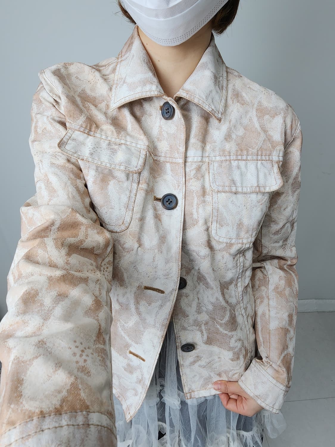 드로잉 패턴 자켓 상품이미지3