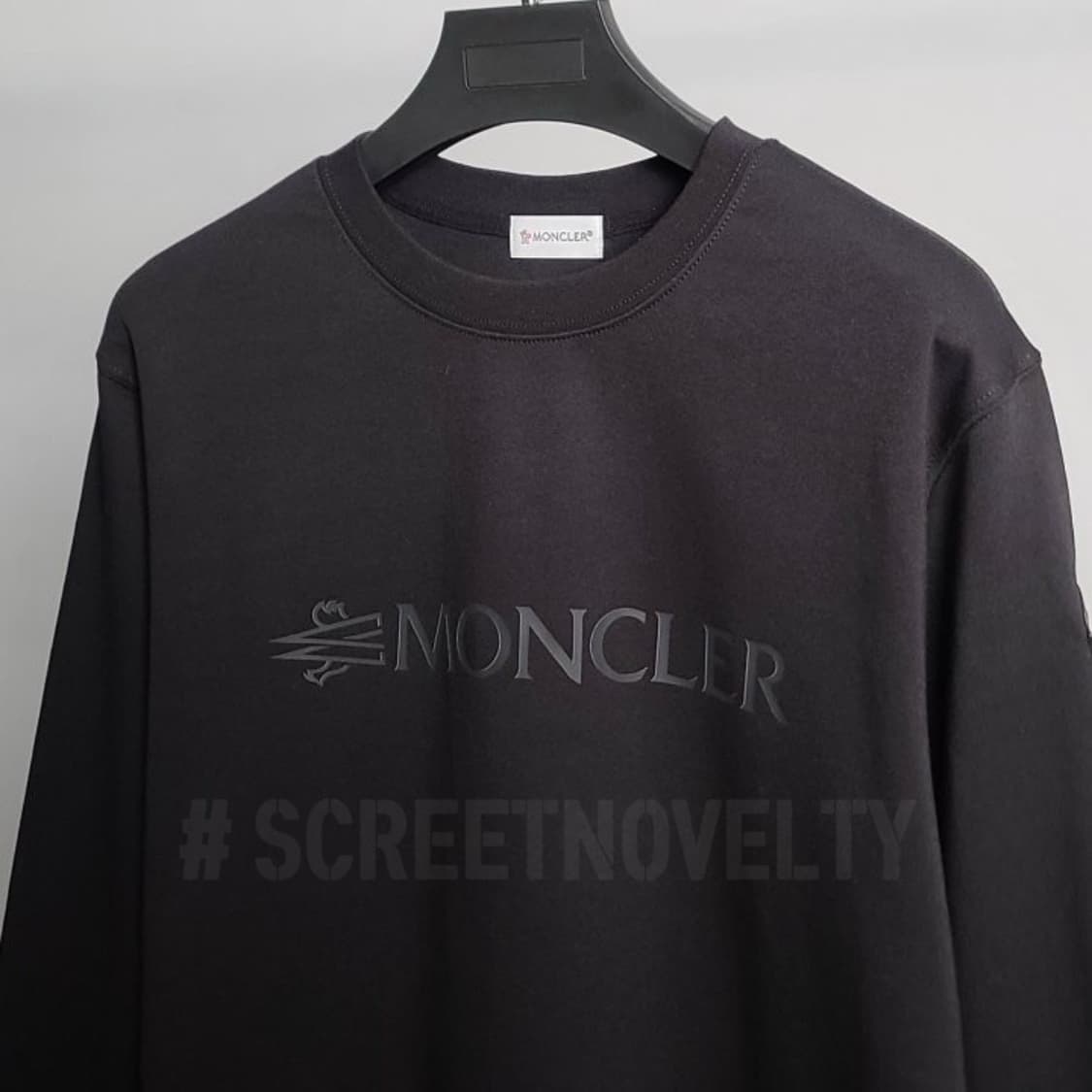 몽클 블랙 코튼 맨투맨 상품이미지3