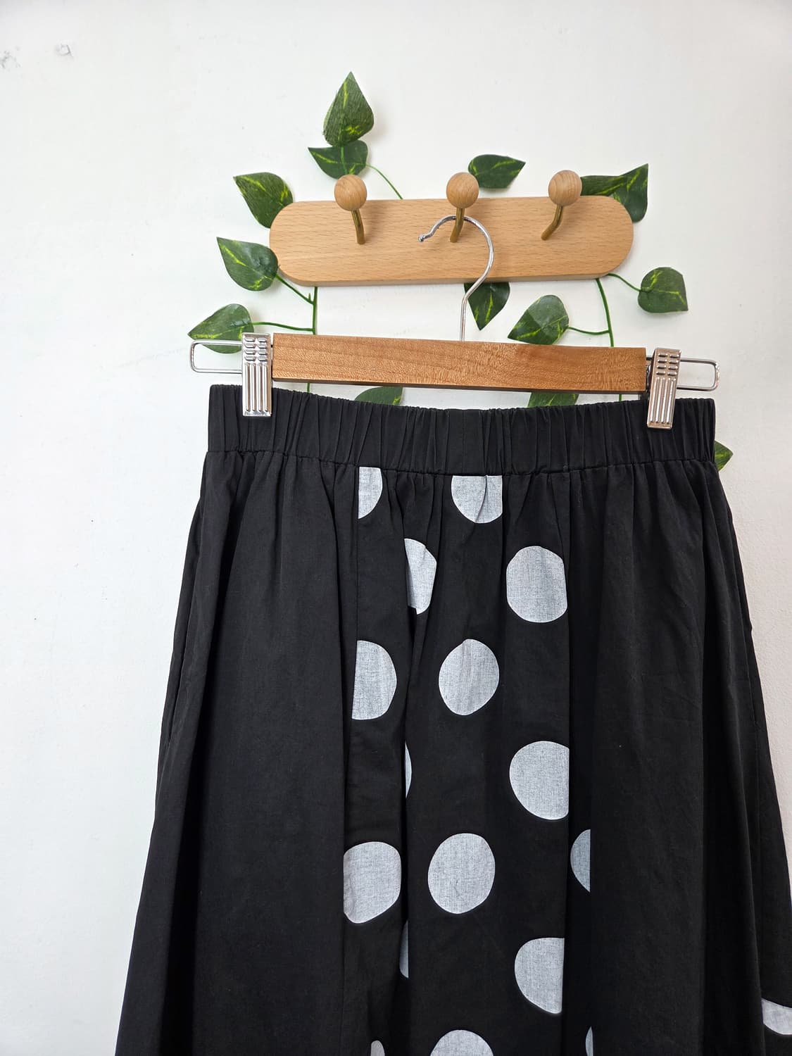 도트 패치워크 롱스커트 상품이미지2