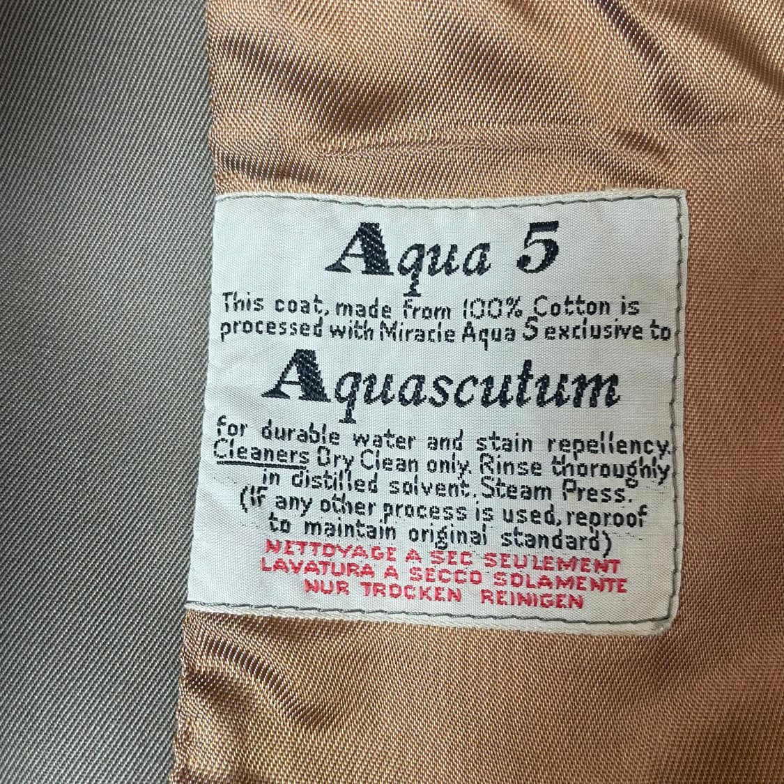 Aquascutum 베이지 코튼 트렌치 코트 상품이미지5