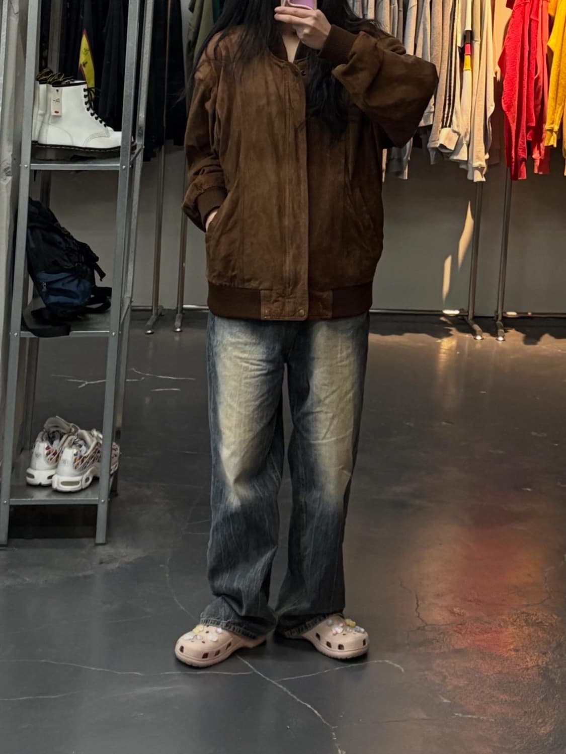 빈티지 브라운 스웨이드 봄버자켓 A3022 상품이미지1