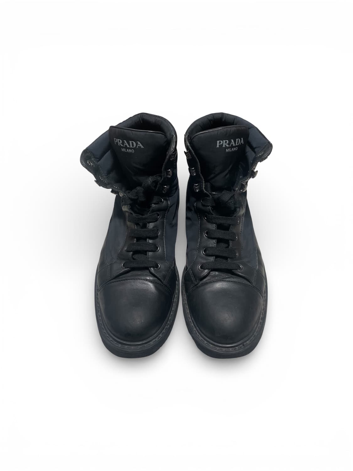 285) 프라다 레더 나일론 부츠 워커 상품이미지3