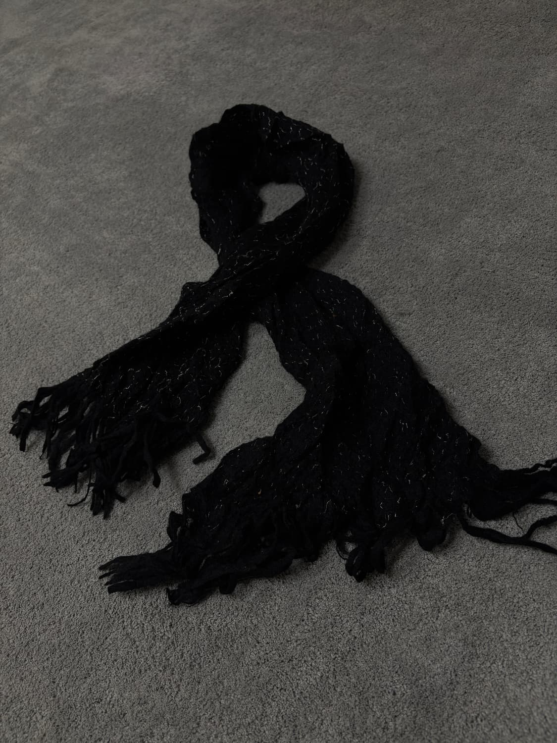 Vintage v-kei punk mood black scarf 상품이미지2