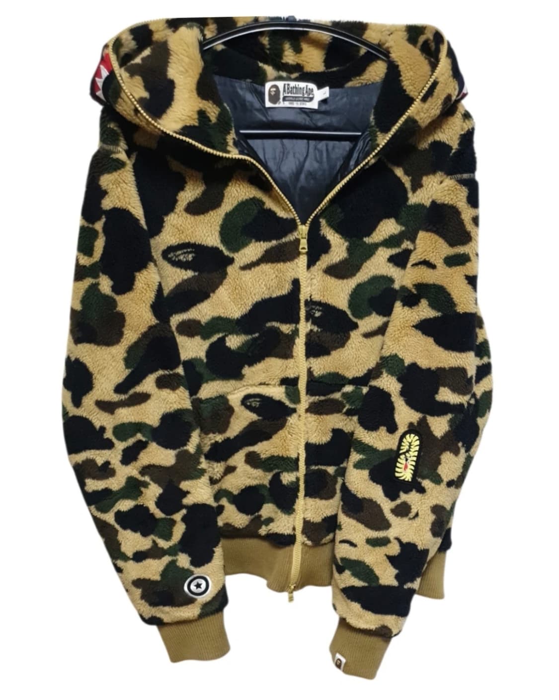 베이프 황계 카모 퍼 디테일 샤크 후드집업 상품이미지1