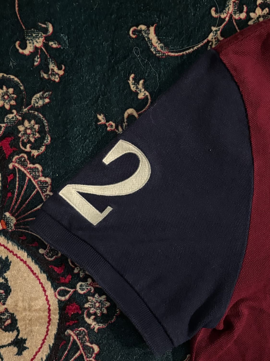 폴로 랄프로렌 빅포니 넘버링 반팔 카라티 버건디 네이비 M 상품이미지3