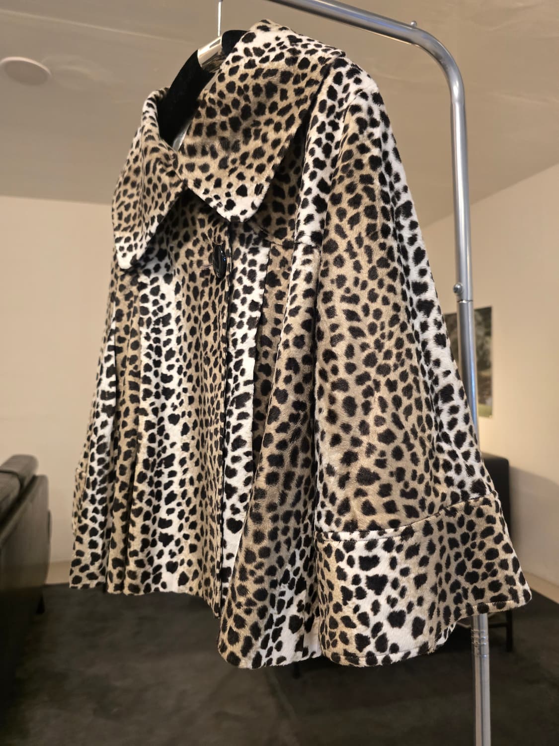 레오파드 패턴 케이프 코트 상품이미지5