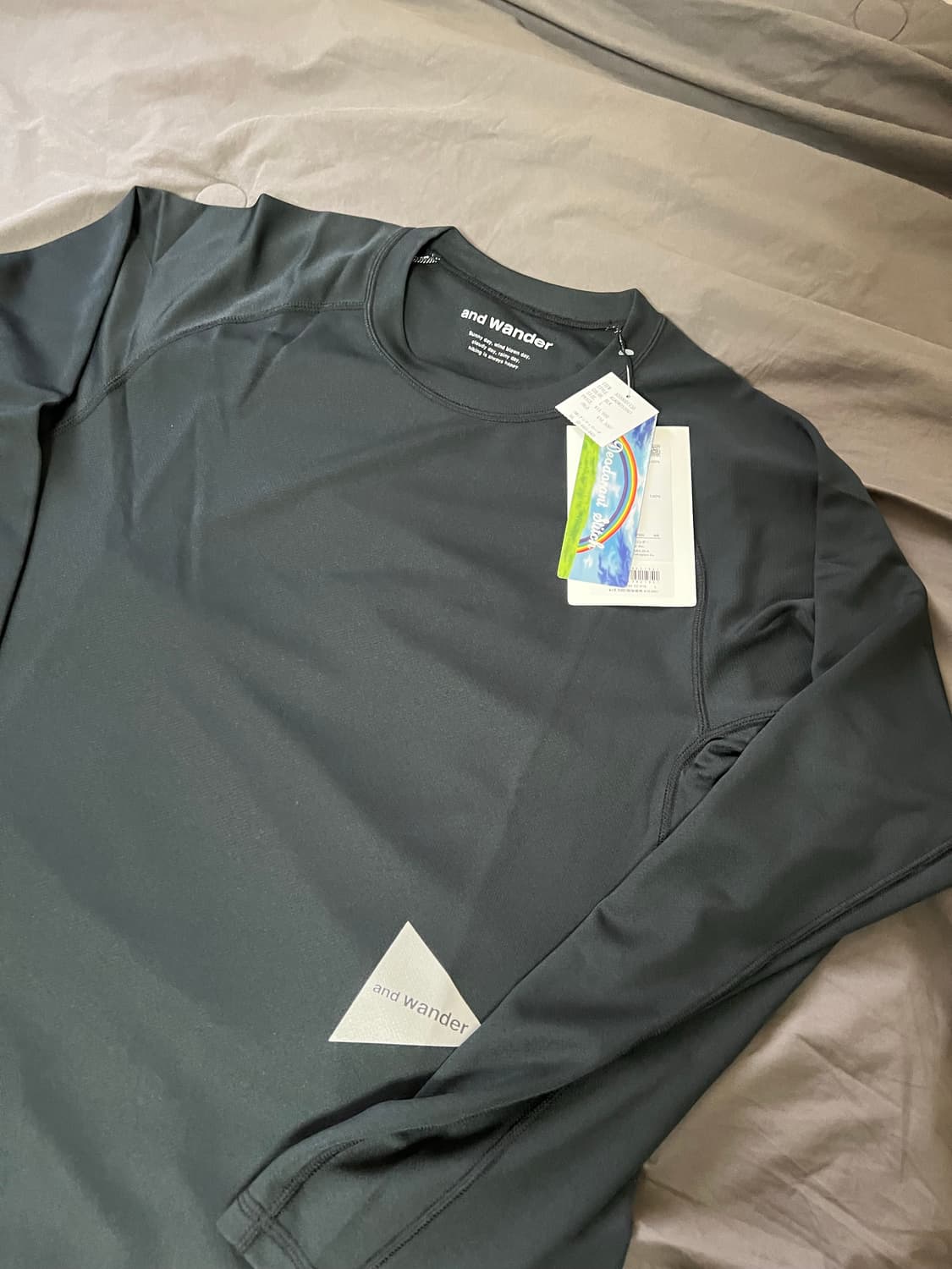 (L) 앤드원더 블랙 롱슬리브 드라이 져지 새상품 and wander 상품이미지4