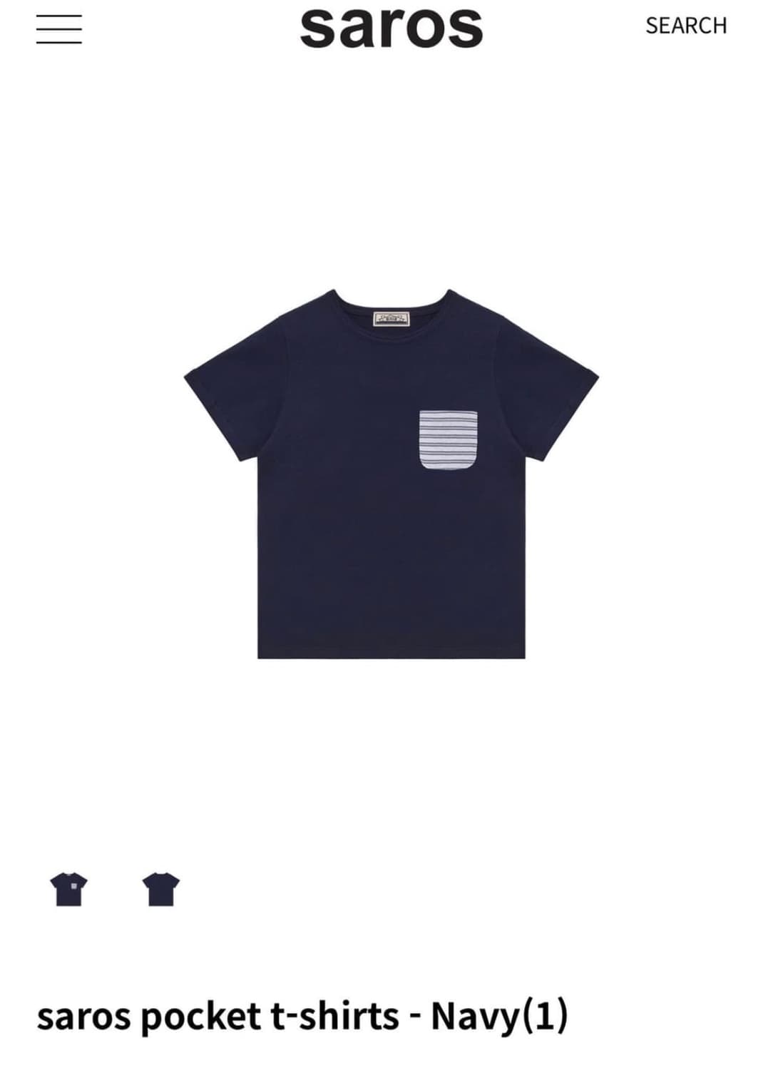Saros pocket t-shirt navy (1) 상품이미지1