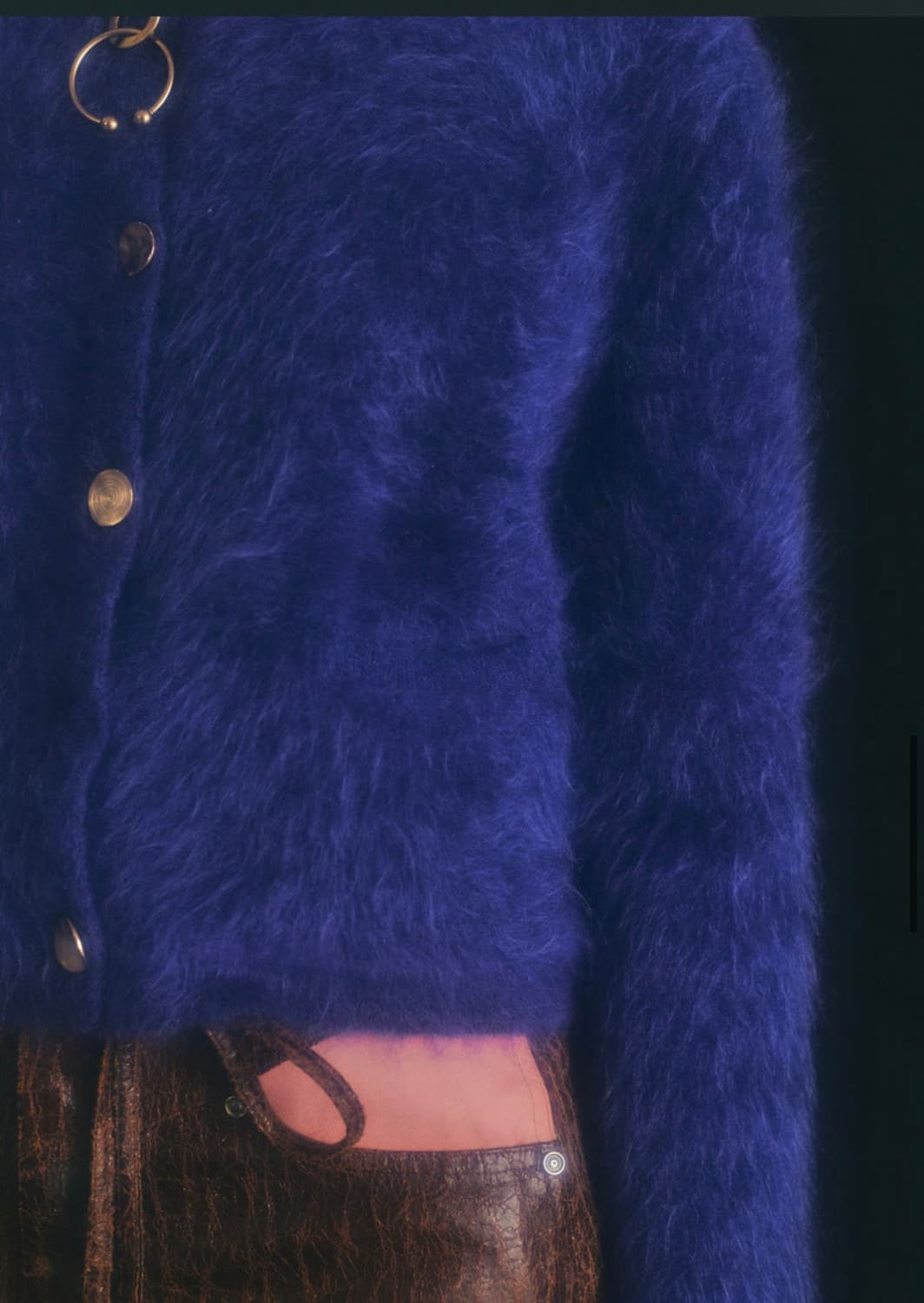 앤더슨벨 헤일리 헤어리 미니 니트 자켓 S 상품이미지5