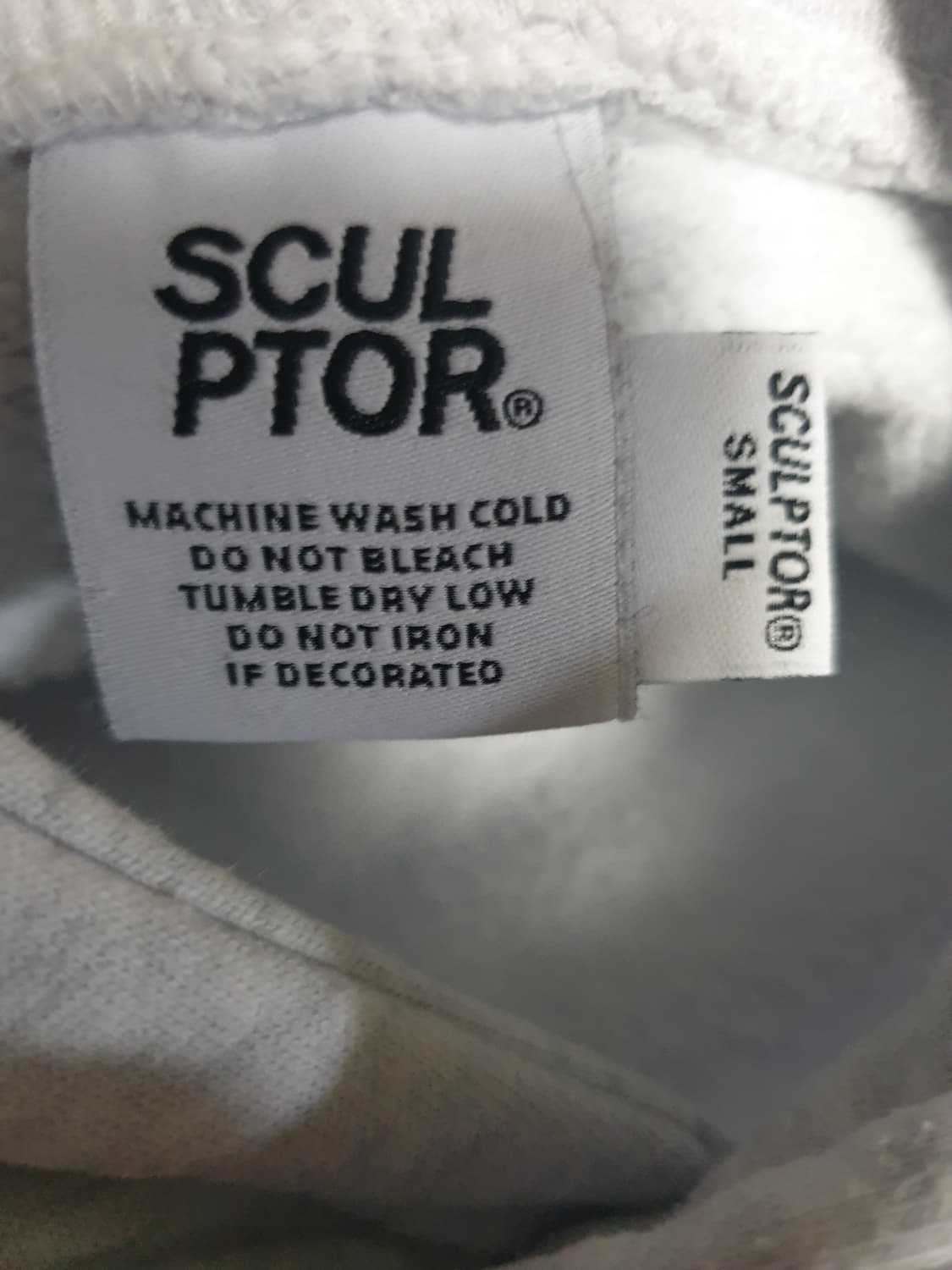 스컬프터 심볼 벨벳로고 세미크롭 오버 후드티 멜란지 (S) 상품이미지7