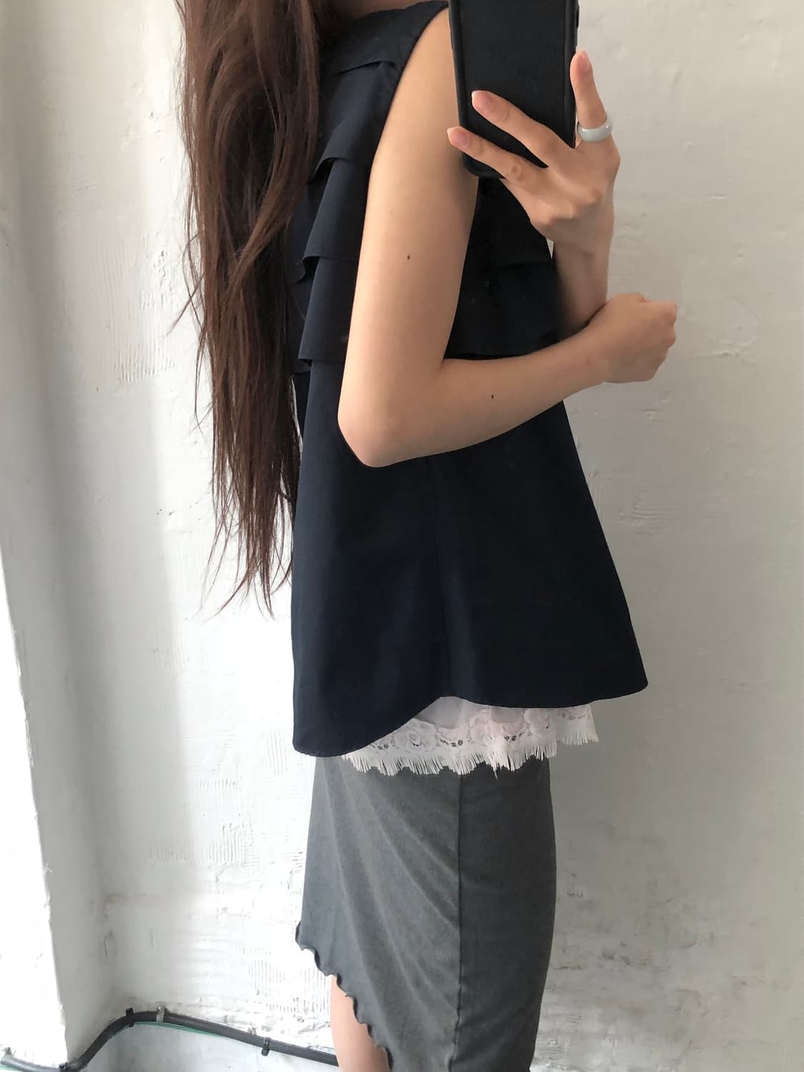 Jil Sander 질샌더 네이비 프릴 슬리브리스 상품이미지4