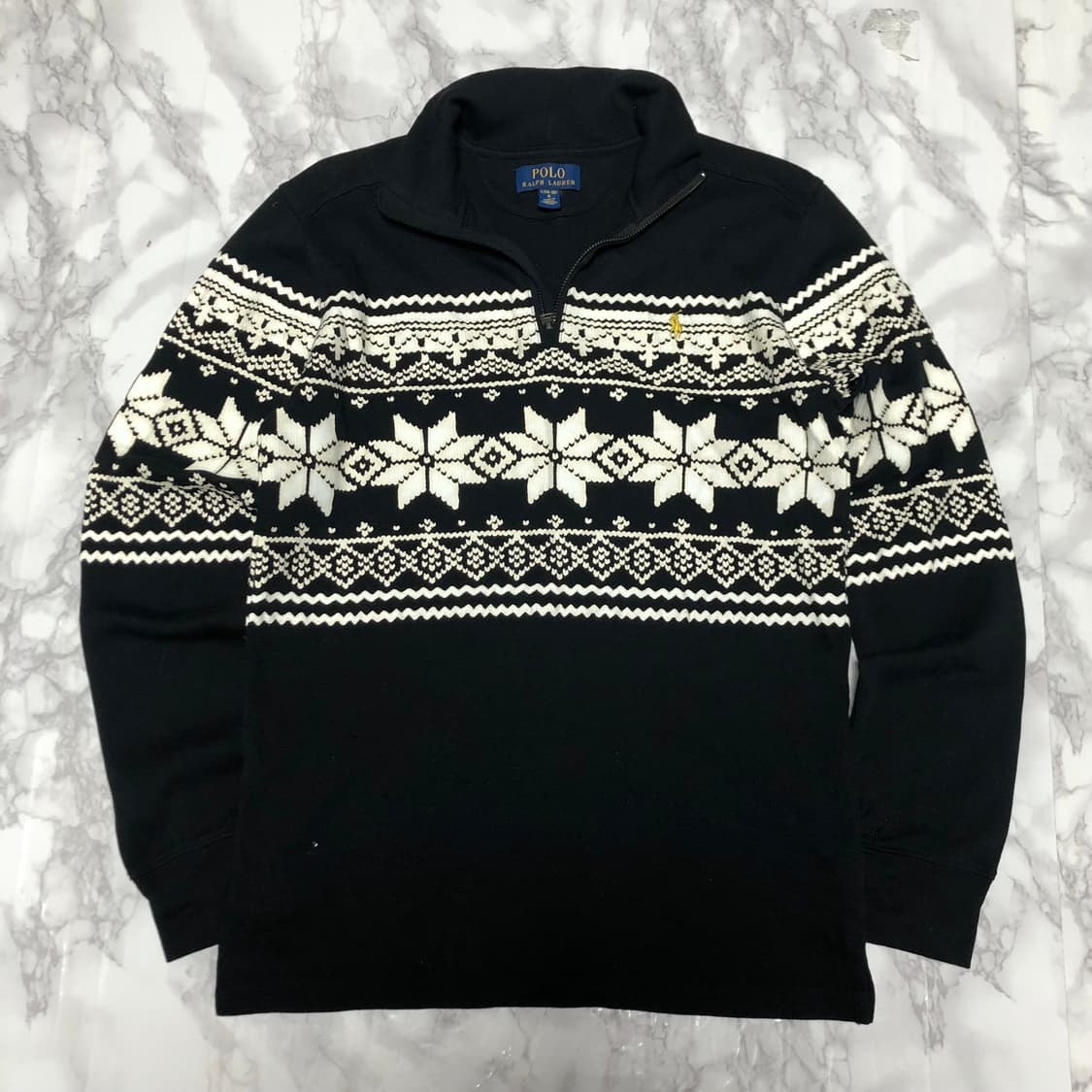 폴로 랄프로렌 패턴 반집업 티셔츠 상품이미지1