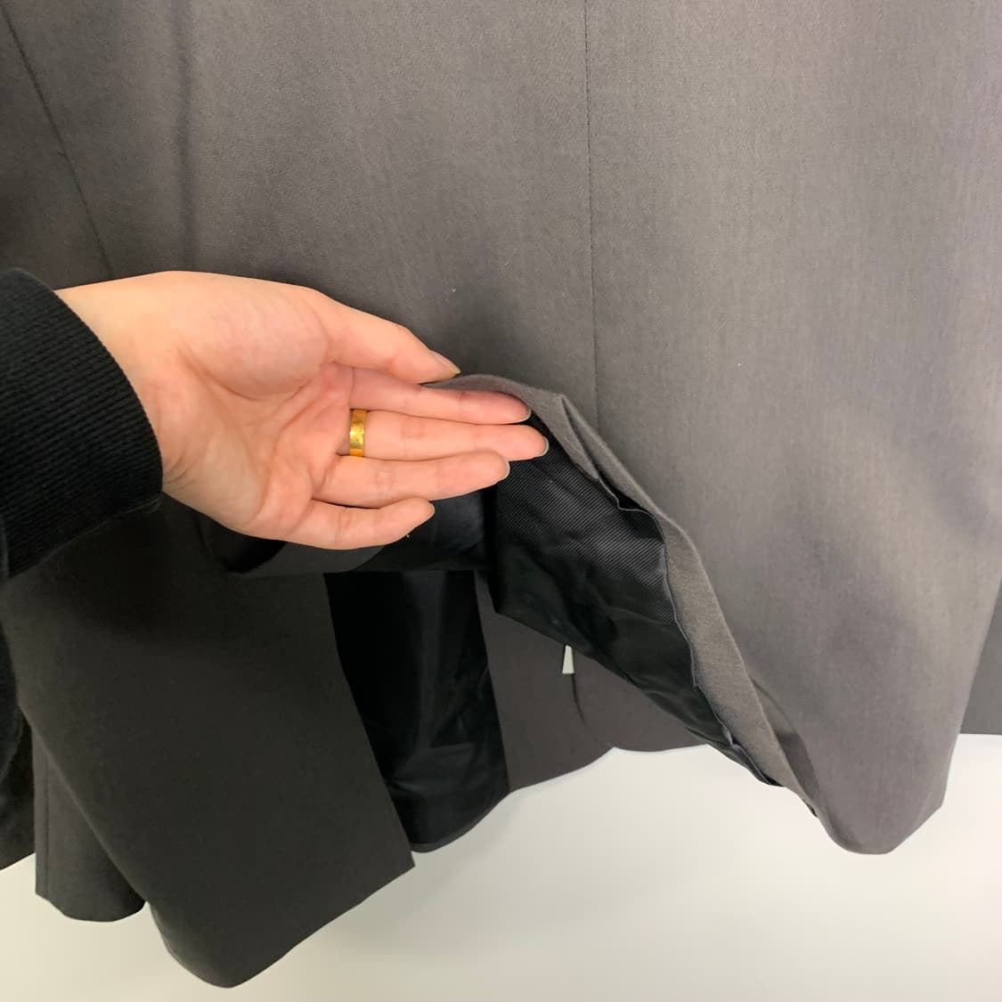 르마드 차콜 버튼 싱글 블레이저 자켓 상품이미지4