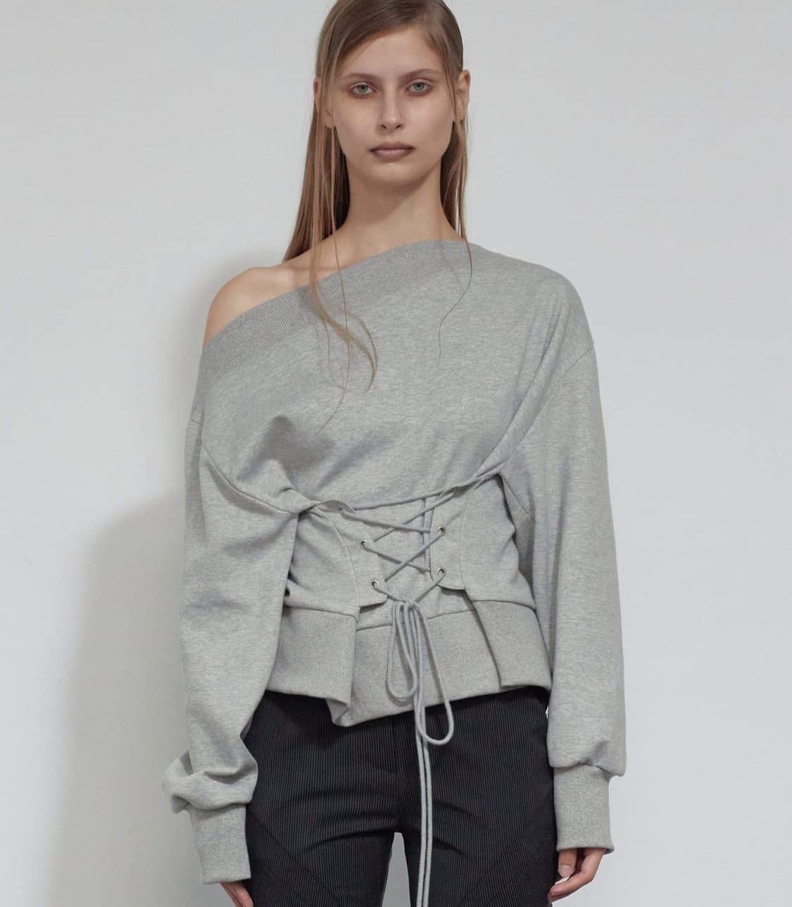 (미개봉새상품) 보헤미안서울 보헴서 코르셋 스웻셔츠 맨투맨 멜란지 그레이 상품이미지1