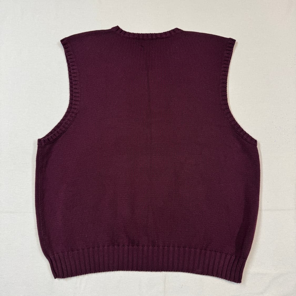 XXL) 폴로 랄프로렌 헤비 코튼 니트 조끼 베스트 버건디 상품이미지6