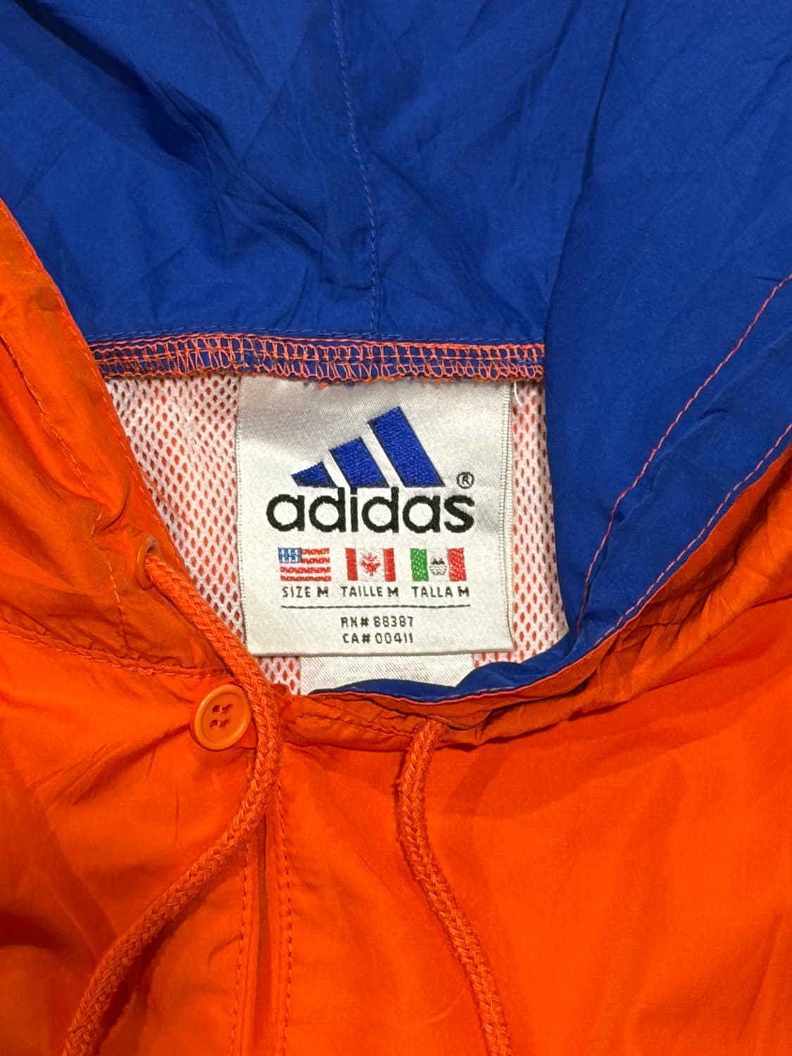 90s 아디다스(adidas)  오렌지 블루 아노락 윈드브레이커 상품이미지2