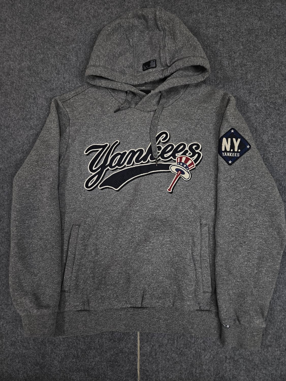 엠엘비 뉴욕양키즈 그레이 기모 후드티 급처 상품이미지1