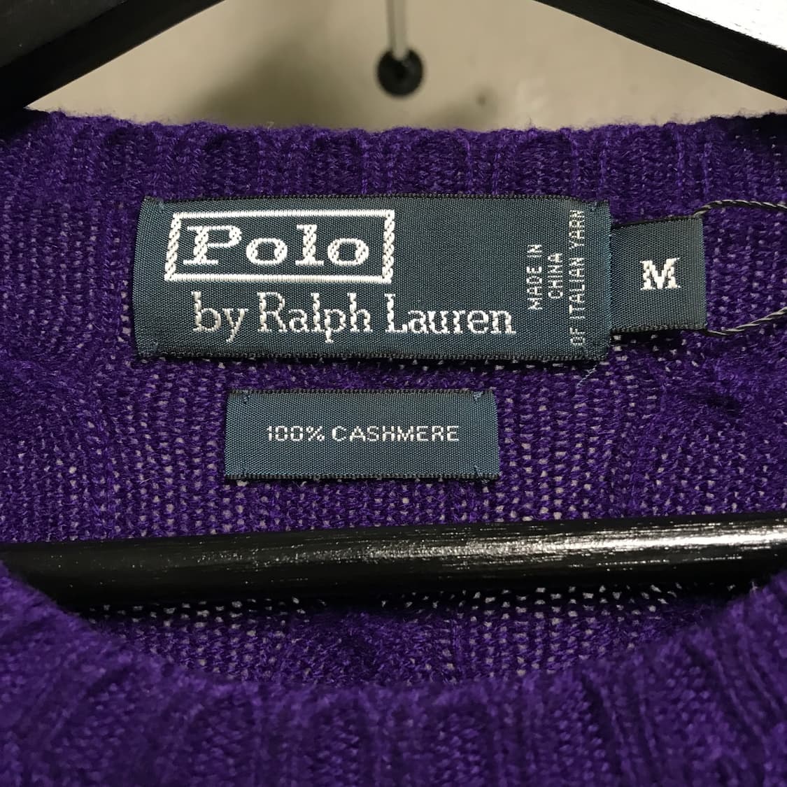 폴로 랄프로렌 케이블 캐시미어 니트 퍼플 M 상품이미지5