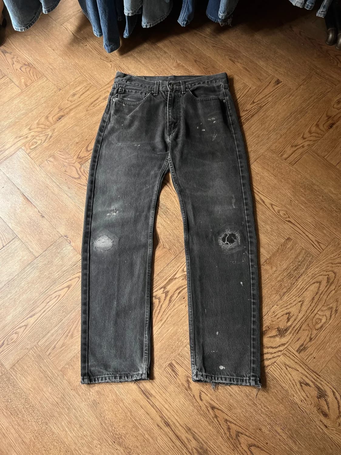 [34]리바이스 505 빈티지 리페어드 흑청 데님 팬츠 상품이미지1