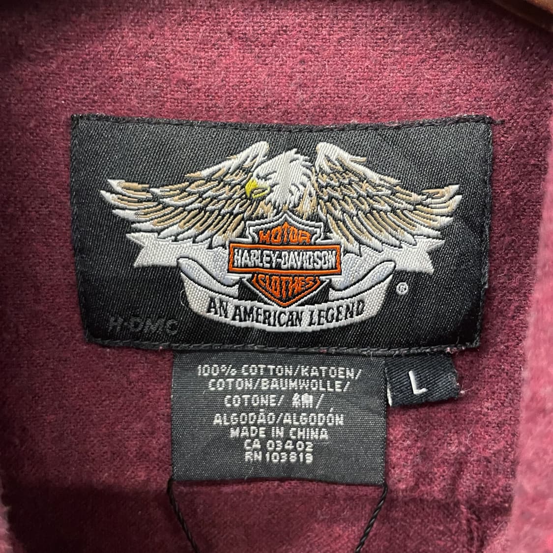 00s 할리데이비슨 모터사이클 바이커 플란넬 포켓 셔츠 N211 상품이미지8