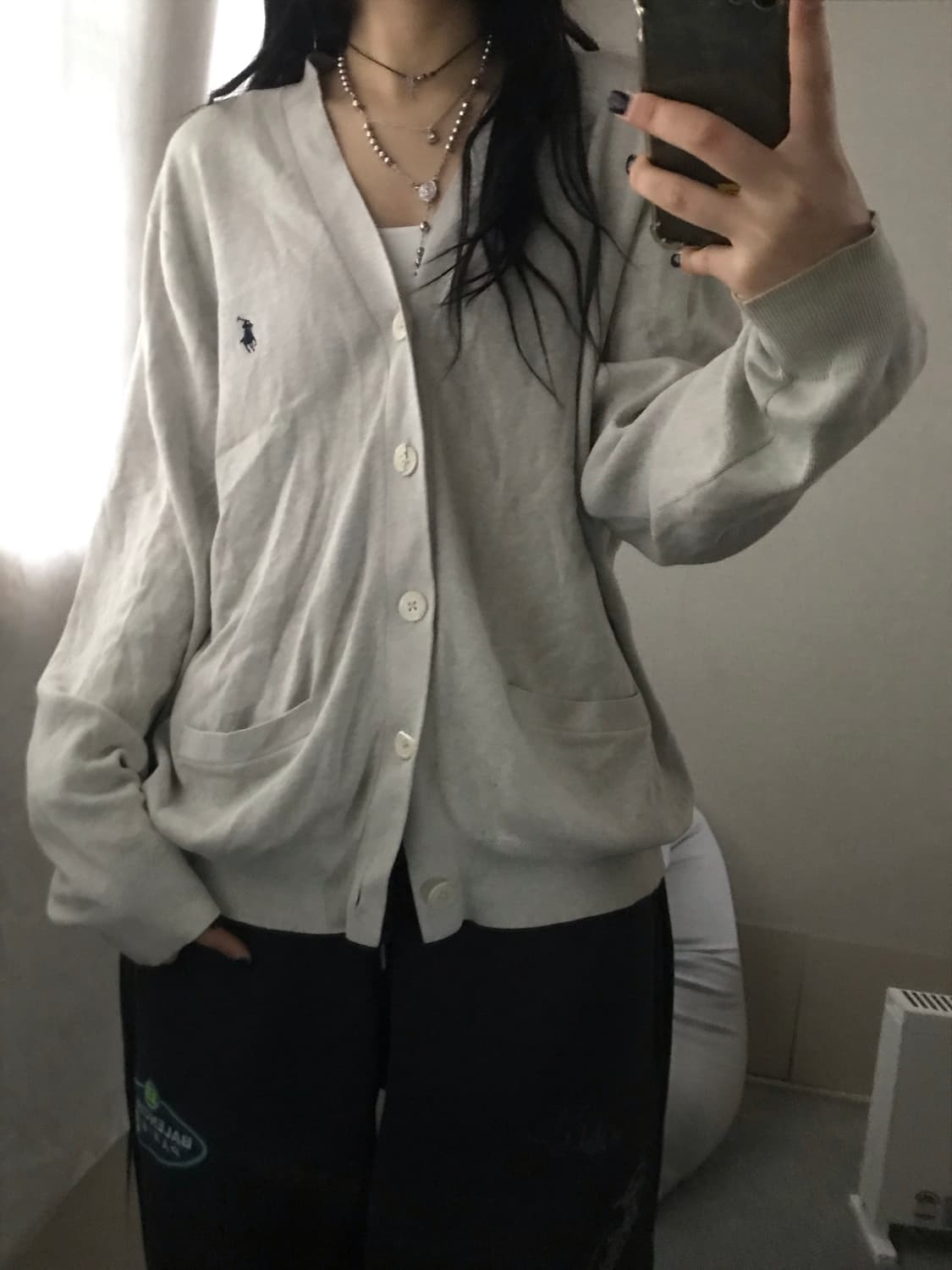 폴로 연그레이 가디건 상품이미지2