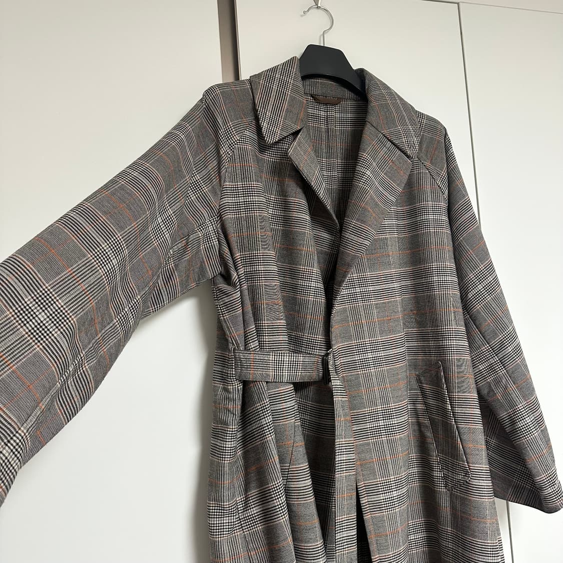 빔즈 빈티지 체크 트렌치 코트 M사이즈 상품이미지4