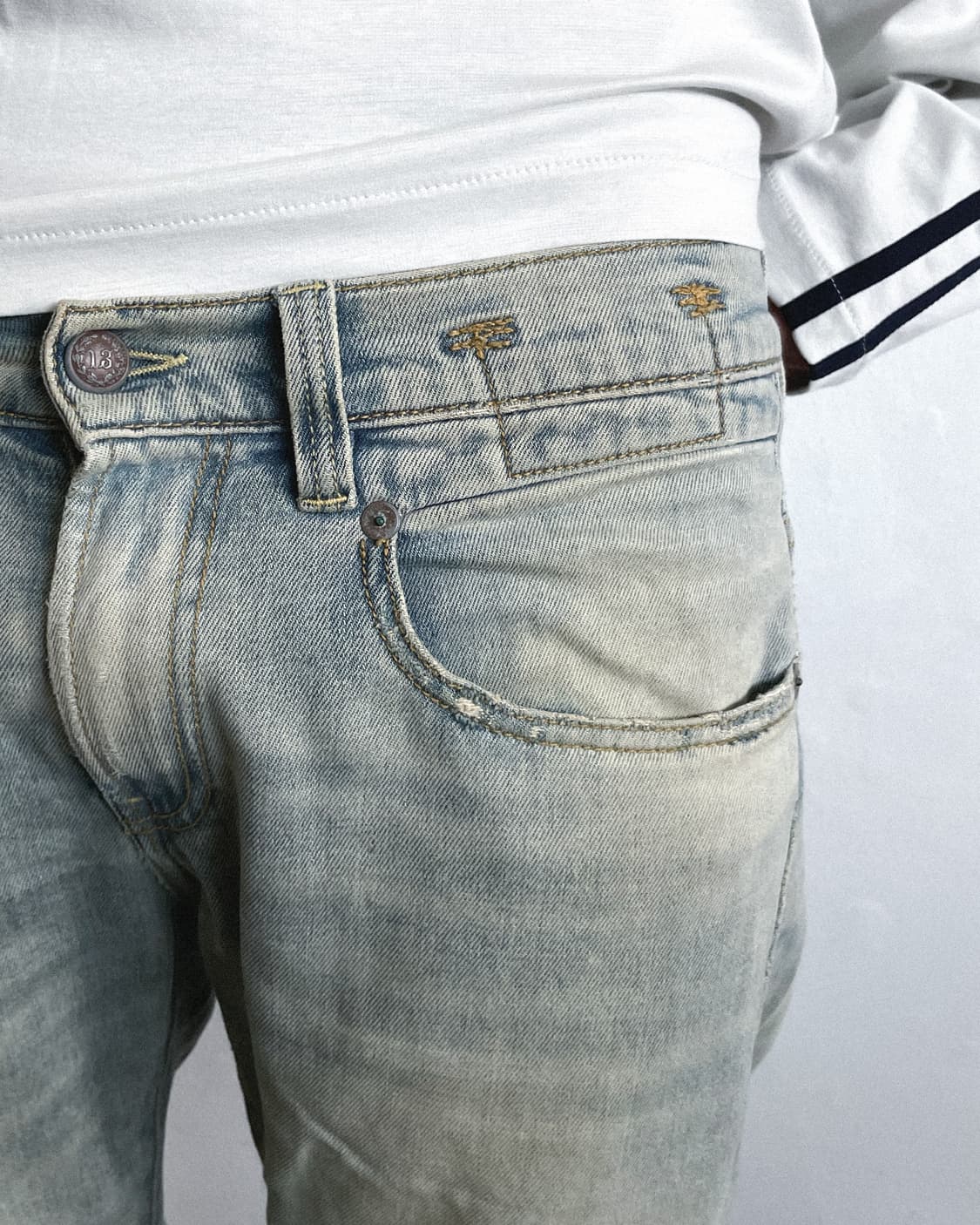 R13 알써틴 오일워시드 슬림 스트레이트 데님 상품이미지5