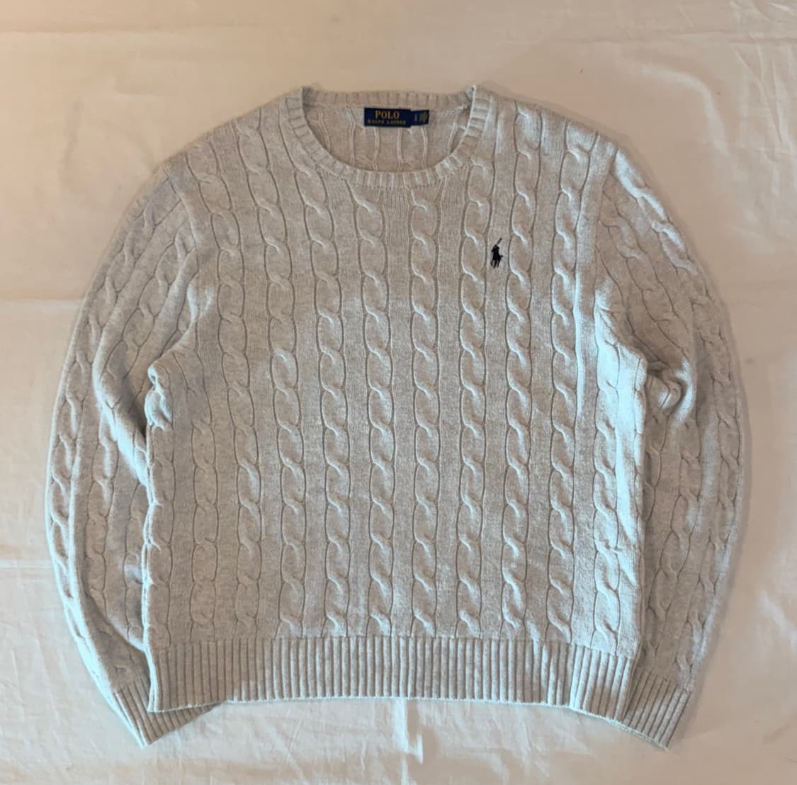 폴로 랄프로렌 꽈배기 케이블 니트 멜란지 라이트 그레이 상품이미지1