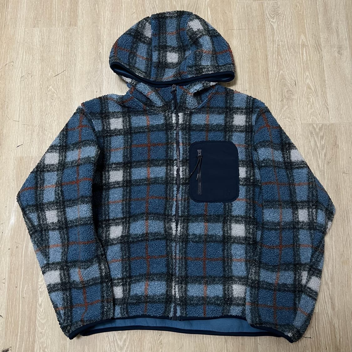 유니클로 JW앤더슨 체크 플리스 후리스 L/100  상품이미지1