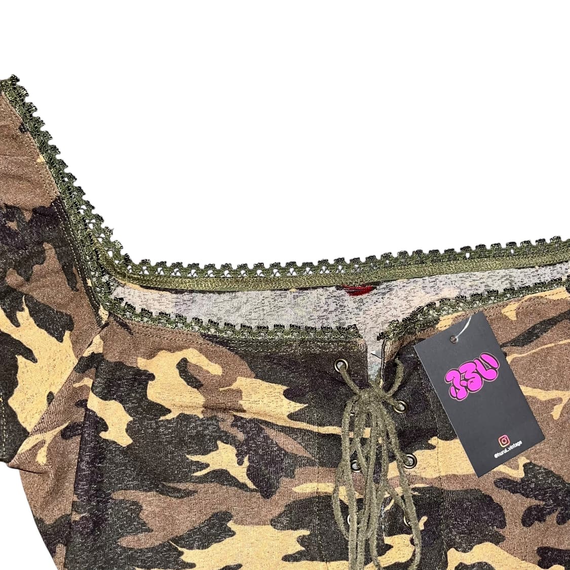 카모 오프숄더 아일렛 블라우스 펑크y2k갸루오네갸루 상품이미지2