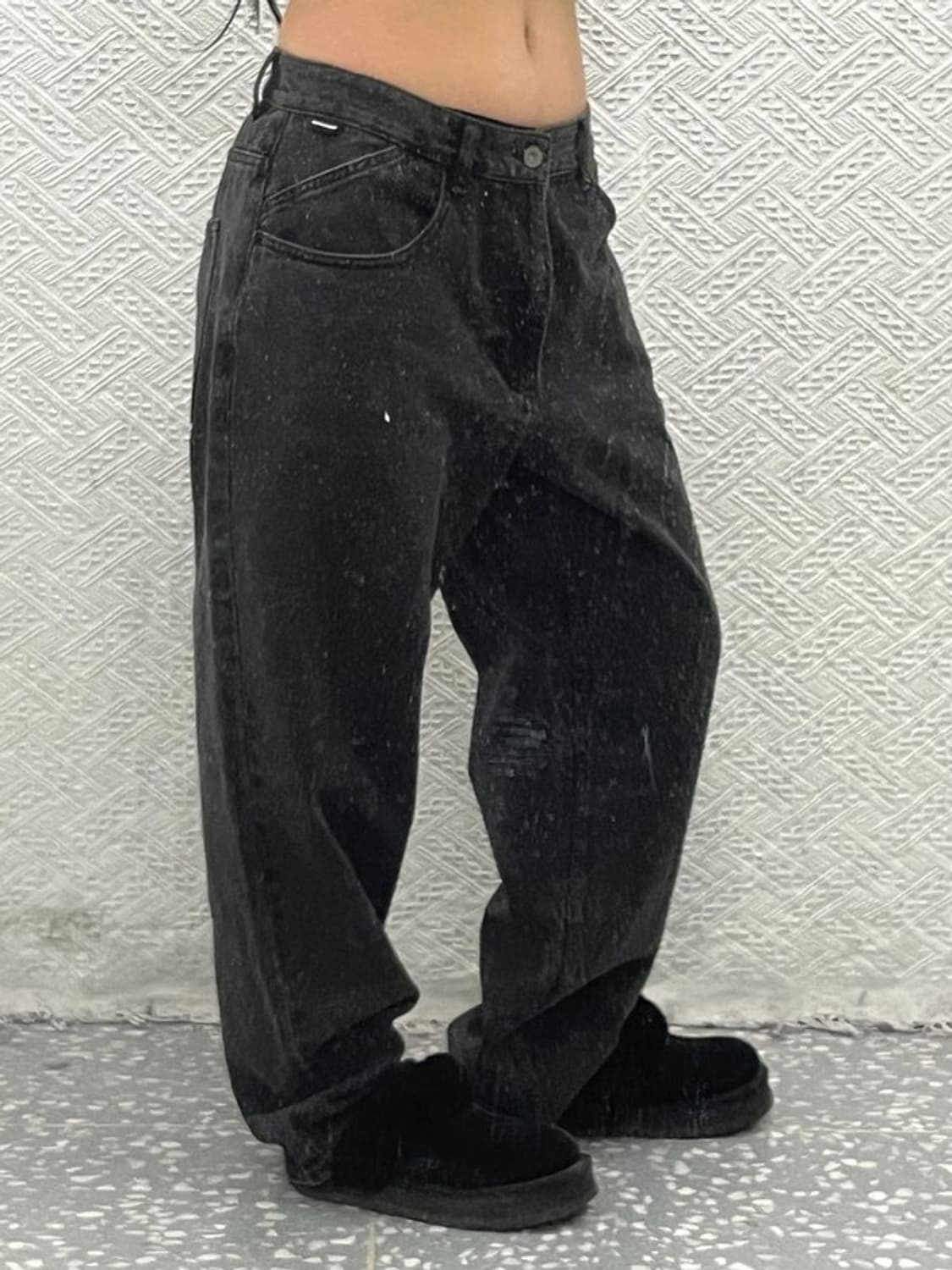 디스이즈네버댓 베이직 모던룩 와이드 흑청 데님팬츠 L C06674 상품이미지1