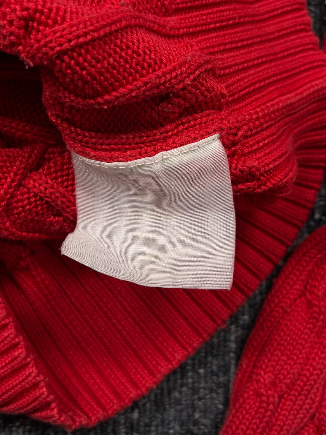 폴로 레드 꽈배기 카라 니트 가디건 상품이미지7