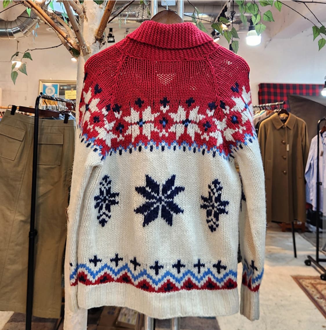 Antibal listic 도톰한 울 눈꽃 스웨터 빈티지 집업 상품이미지6