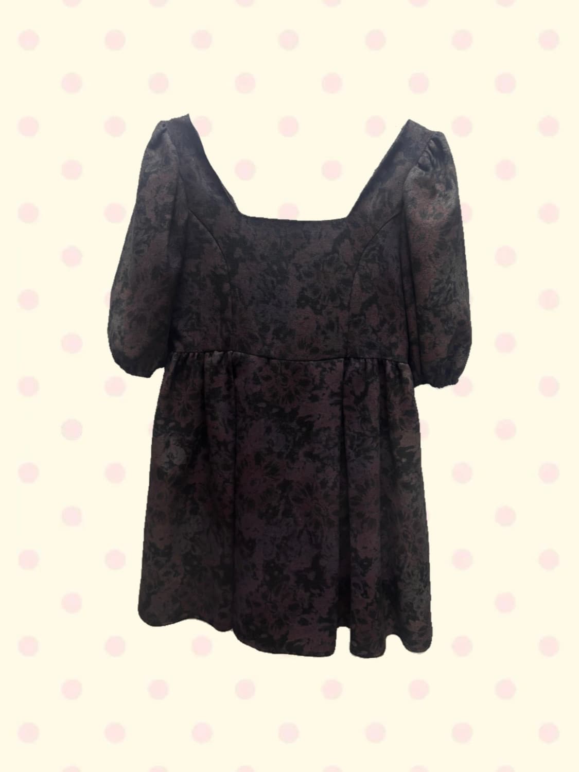 플라워 패턴 스퀘어넥 베이비돌 미니 원피스 상품이미지2