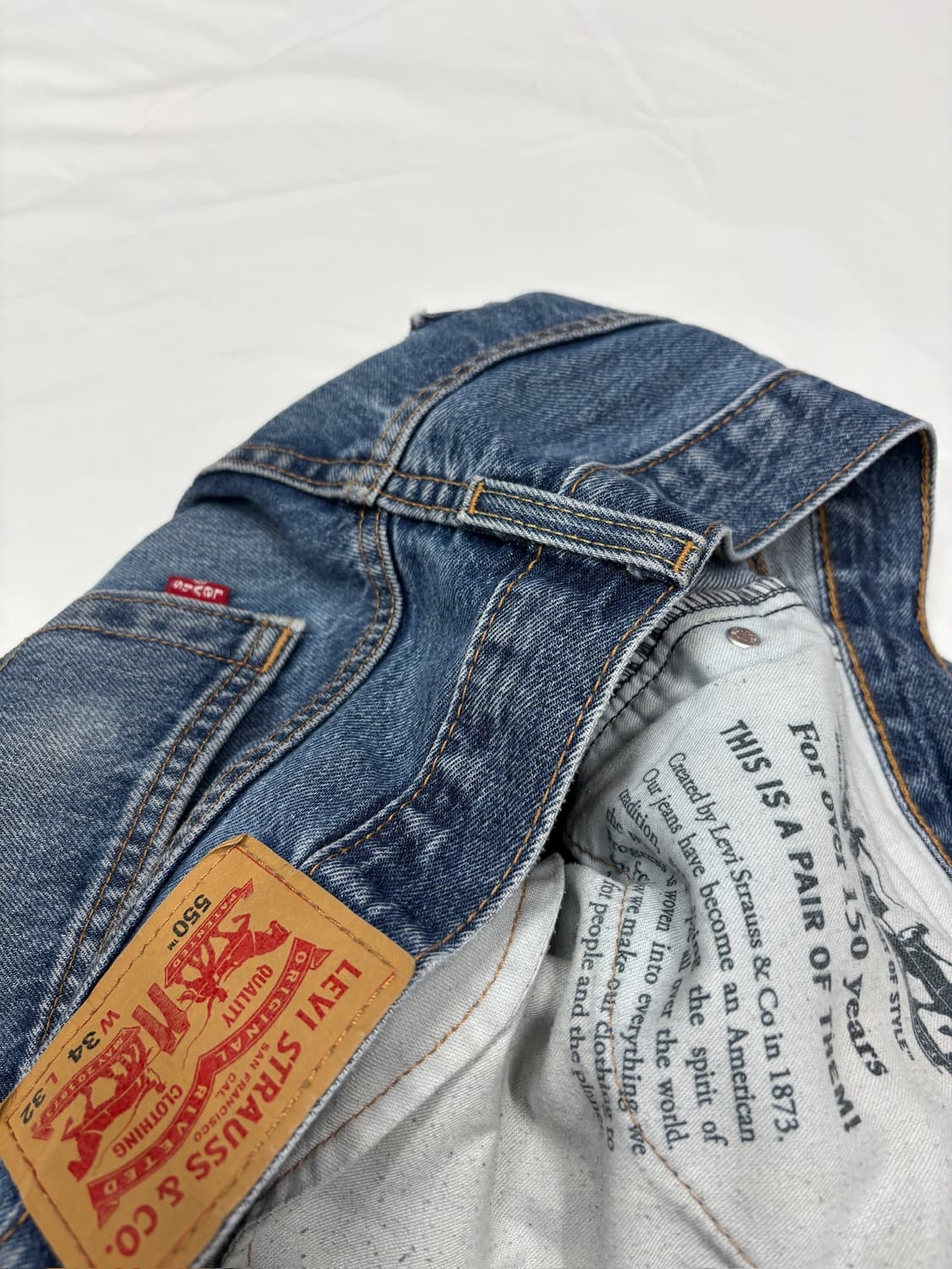 리바이스 550 워싱 데님 와이드핏 청바지 상품이미지3